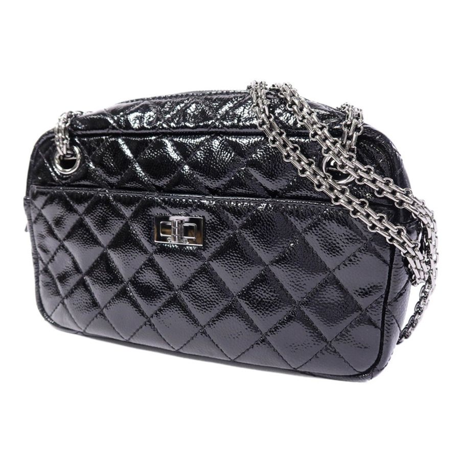 CHANEL 漆皮皮革2.55鏈帶肩背袋-2