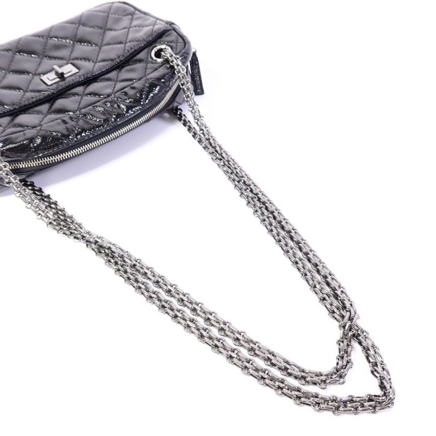 CHANEL 漆皮皮革2.55鏈帶肩背袋-8