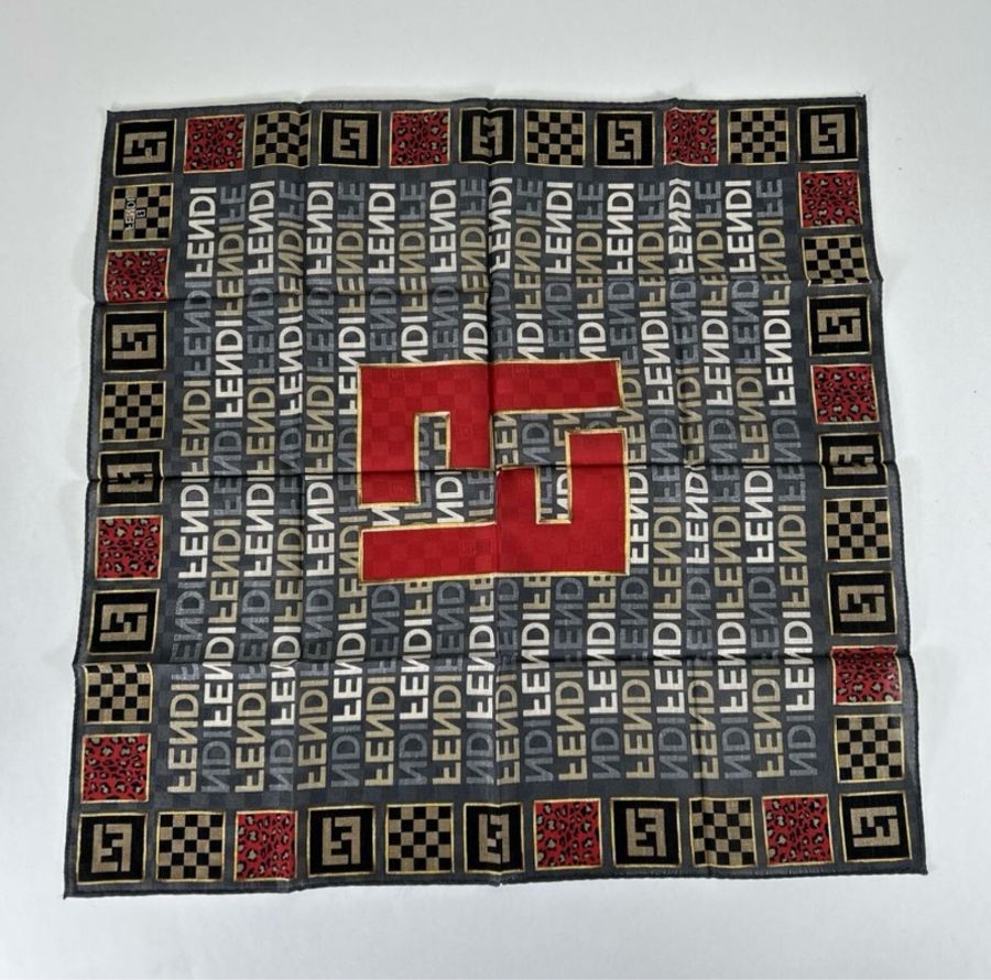 FENDI/Fendi/全新/未使用/方巾/領巾/髮帶/花色/純棉/Vintage-6