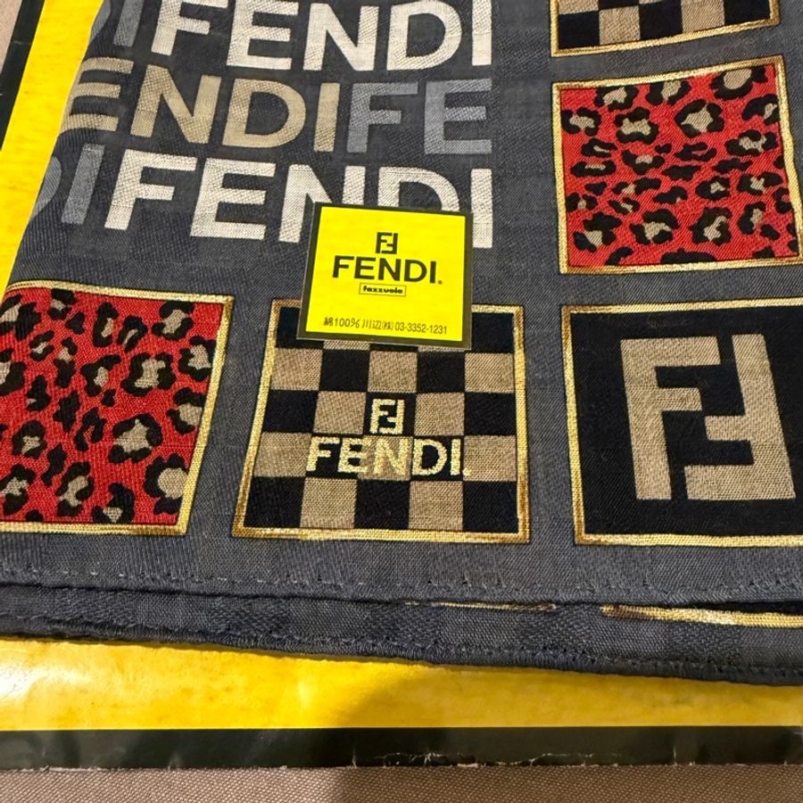 FENDI/Fendi/全新/未使用/方巾/領巾/髮帶/花色/純棉/Vintage-7