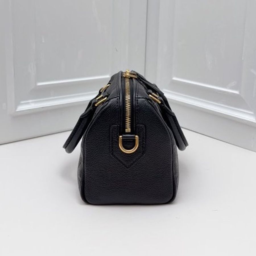 芯片款 路易威登/Louis Vuitton Speedy 20 黑色壓紋牛皮枕頭包-3