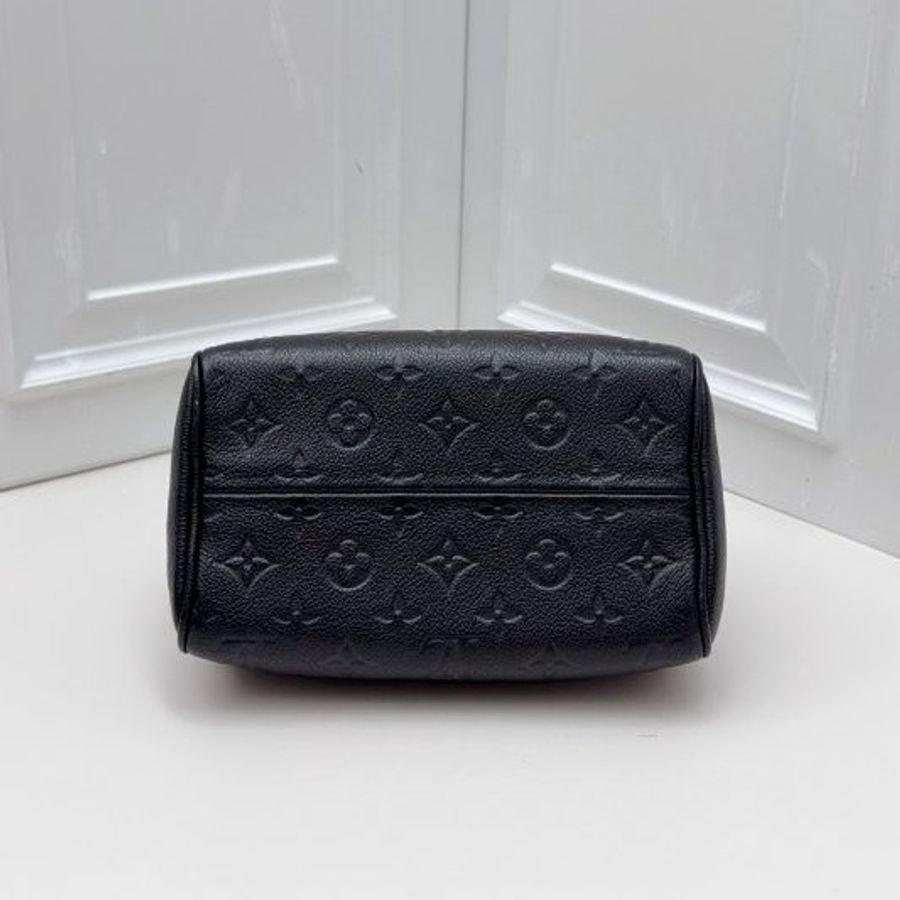 芯片款 路易威登/Louis Vuitton Speedy 20 黑色壓紋牛皮枕頭包-8