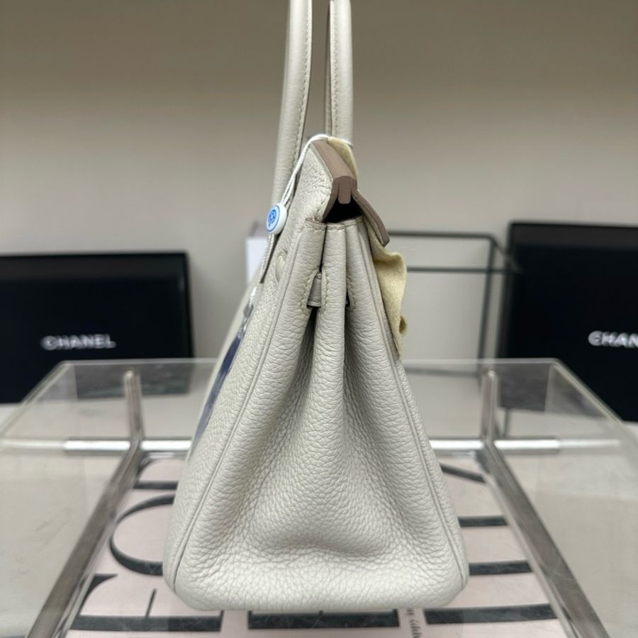 🔥【99新】🆕愛馬仕hermes birkin25 冰川白金扣u刻  22年票 ❤️正品保障-3