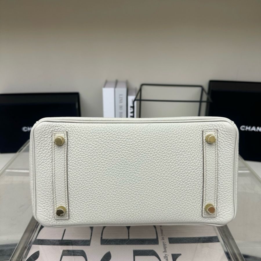 🔥【99新】🆕愛馬仕hermes birkin25 冰川白金扣u刻  22年票 ❤️正品保障-4