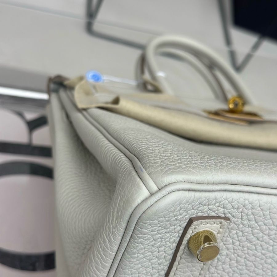 🔥【99新】🆕愛馬仕hermes birkin25 冰川白金扣u刻  22年票 ❤️正品保障-5