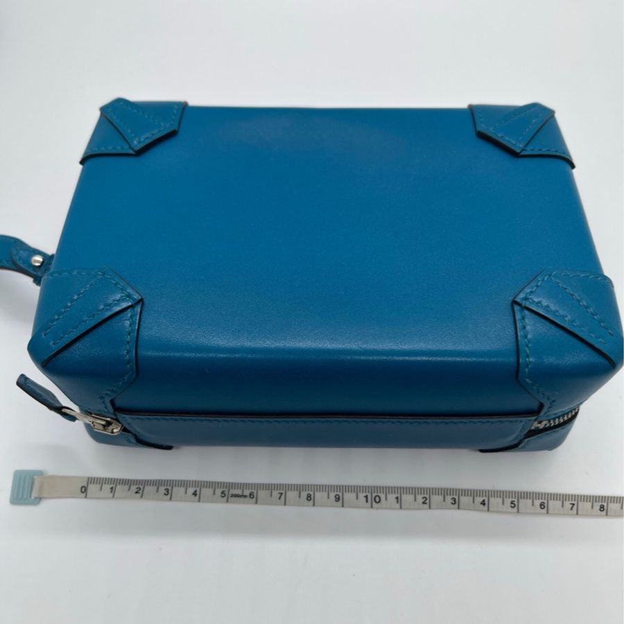 Hermes愛馬仕 maxi box Mini尺寸 手拿包 盒子包 伊茲密爾藍 TAD皮單包 四角護角行李箱造型-1