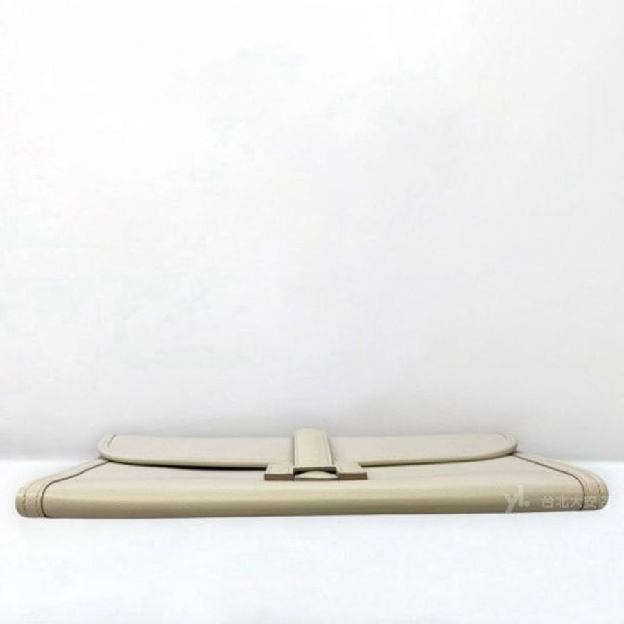 A13199-HERMES Jige Elan 29 clutch奶油白H手拿包-4