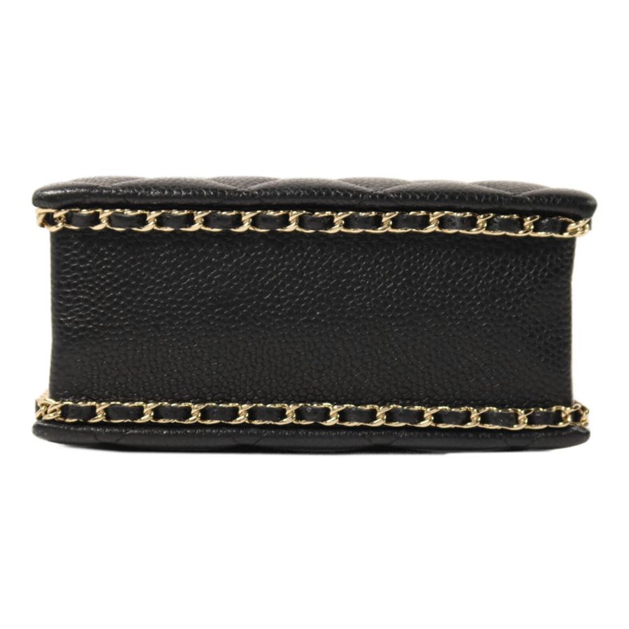 CHANEL 牛皮皮革Evening Box鏈帶手挽肩背兩用袋-3