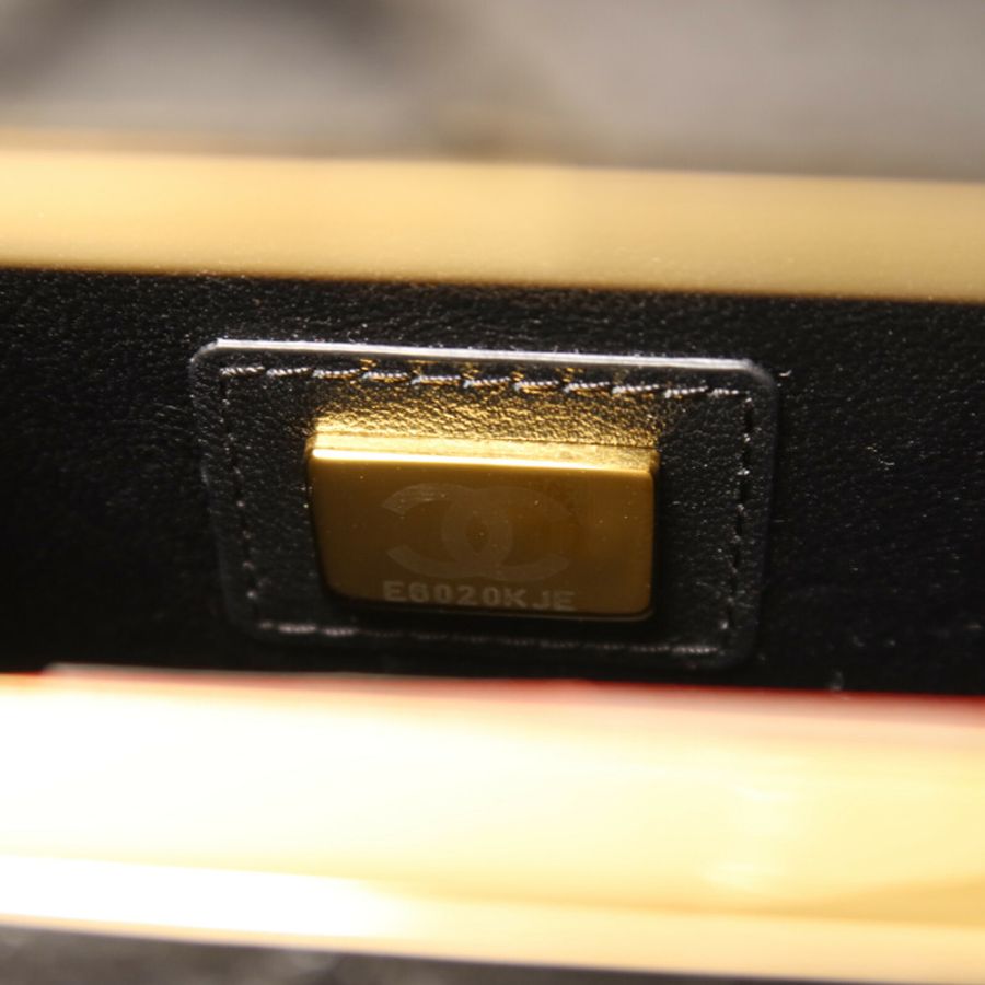 CHANEL 牛皮皮革Evening Box鏈帶手挽肩背兩用袋-6