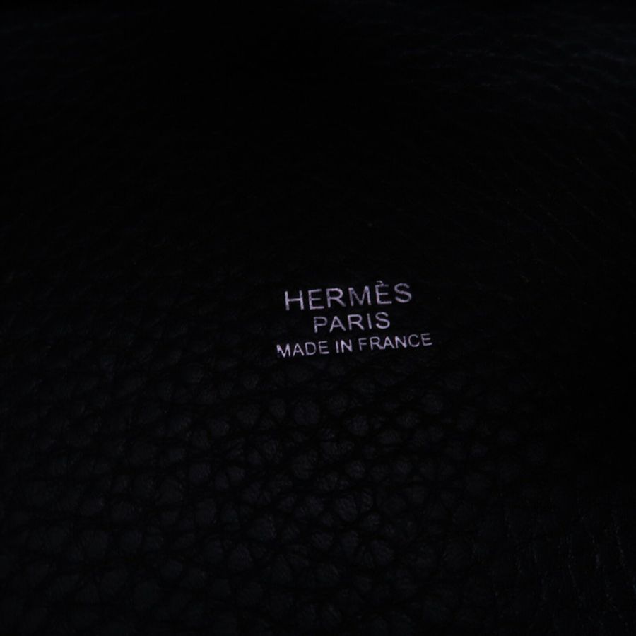 HERMES Clemence皮革Picotin MM手挽袋Noir-5