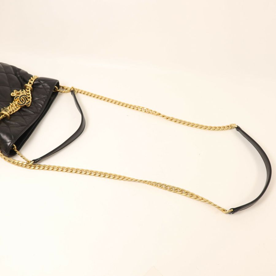CHANEL 羊皮皮革Chain Shoulder Bucket鏈帶手挽肩背兩用袋-7