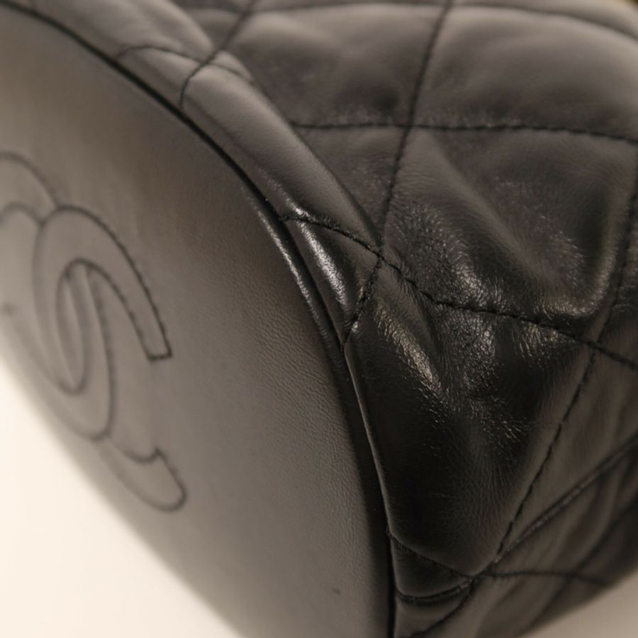 CHANEL 羊皮皮革Chain Shoulder Bucket鏈帶手挽肩背兩用袋-11