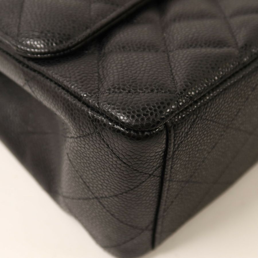 CHANEL 牛皮皮革Maxi Classic鏈帶肩背袋-12