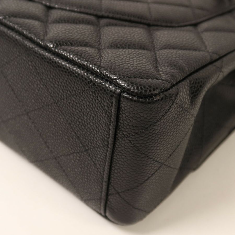 CHANEL 牛皮皮革Maxi Classic鏈帶肩背袋-15