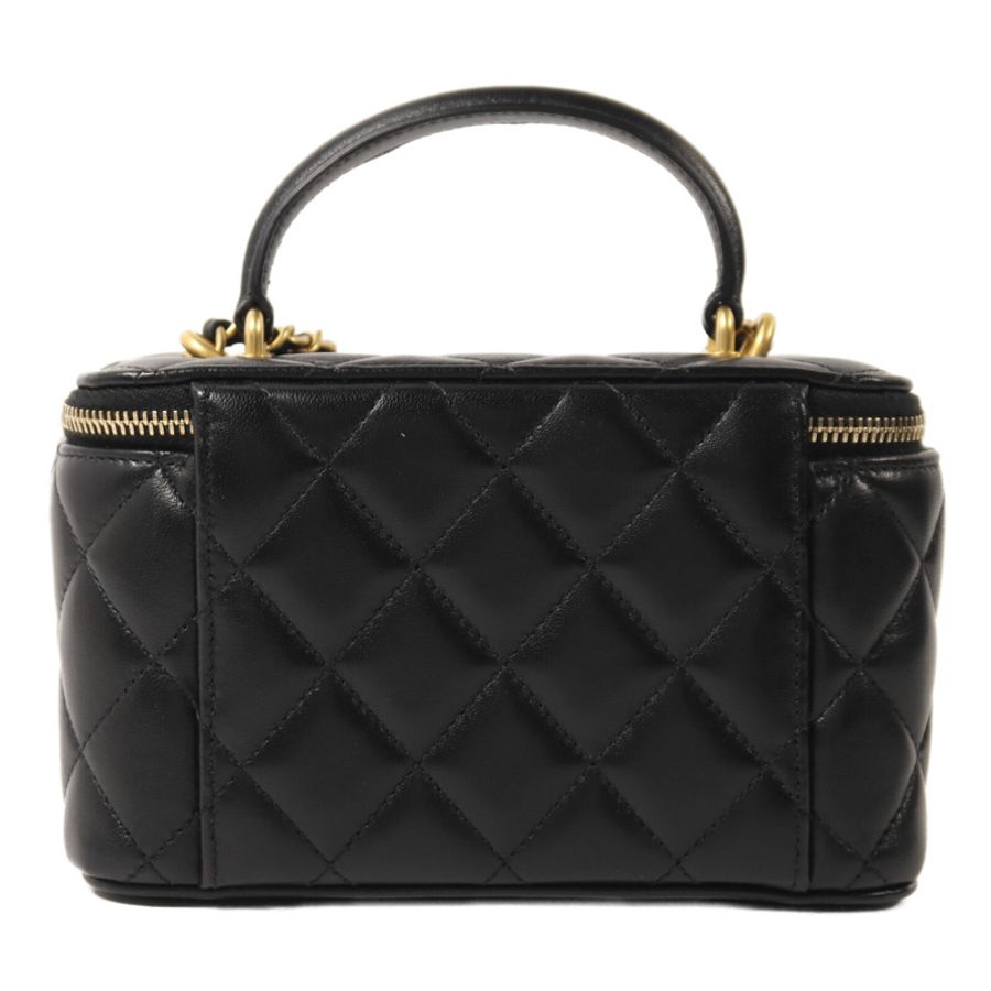 CHANEL 羊皮皮革Top Handle Vanity Case鏈帶手挽肩背兩用袋-1