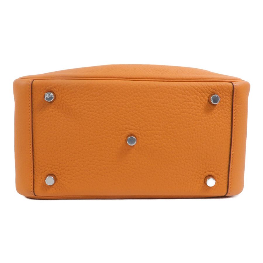 HERMES Clemence皮革Lindy 26手挽肩背兩用袋Orange-3