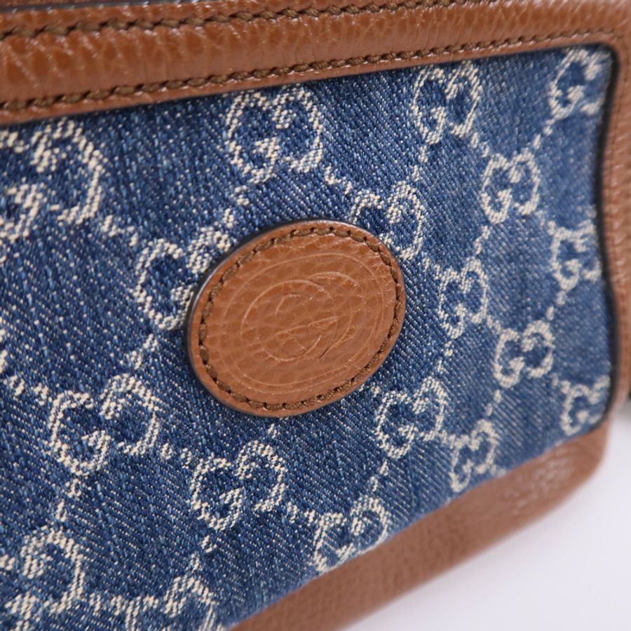 GUCCI 牛仔布/牛皮皮革GG Backpack背包-6