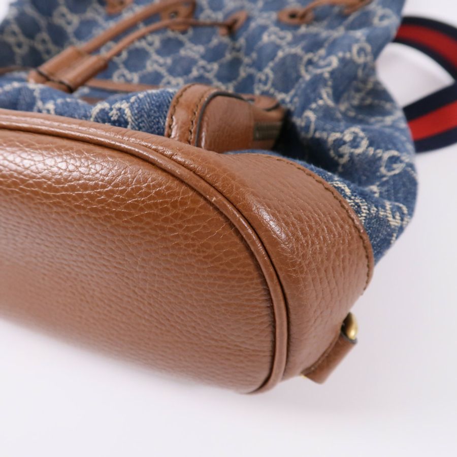 GUCCI 牛仔布/牛皮皮革GG Backpack背包-10