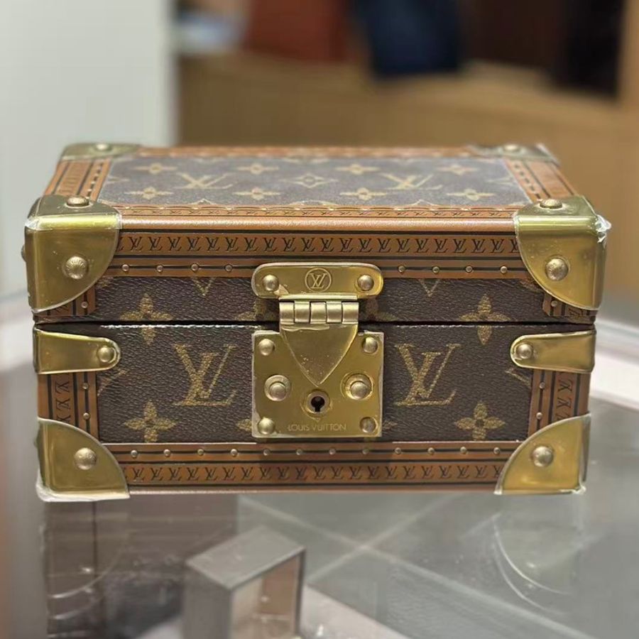 LV/路易威登 Coffret Tresor 20老花首飾箱 經典老花+金屬邊角 紅內里  尺寸：20*12*10cm-5