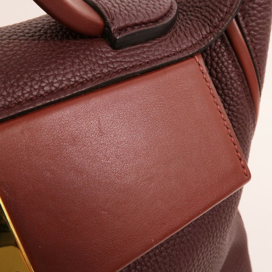 HERMES Clemence皮革24/24 29cm手挽肩背兩用袋Red/Rouge H-15