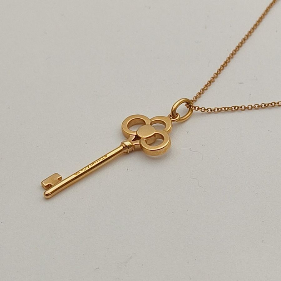 TIFFANY&CO TiffanyKeys皇冠鑰匙項鏈中號半鑽18K玫瑰金/鑽石-1