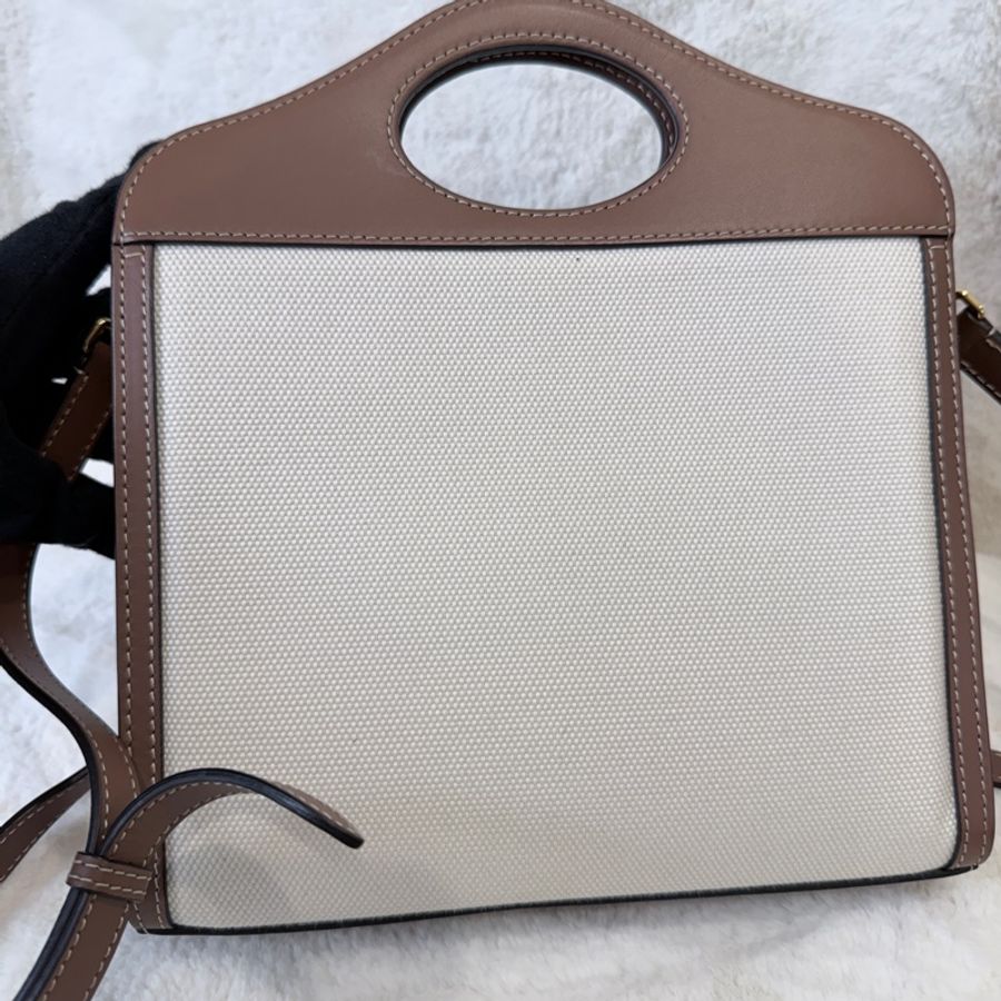BURBERRY✨8031746 POCKET雙色帆布郵差包斜背包手提包-3