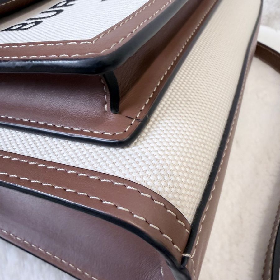 BURBERRY✨8031746 POCKET雙色帆布郵差包斜背包手提包-16