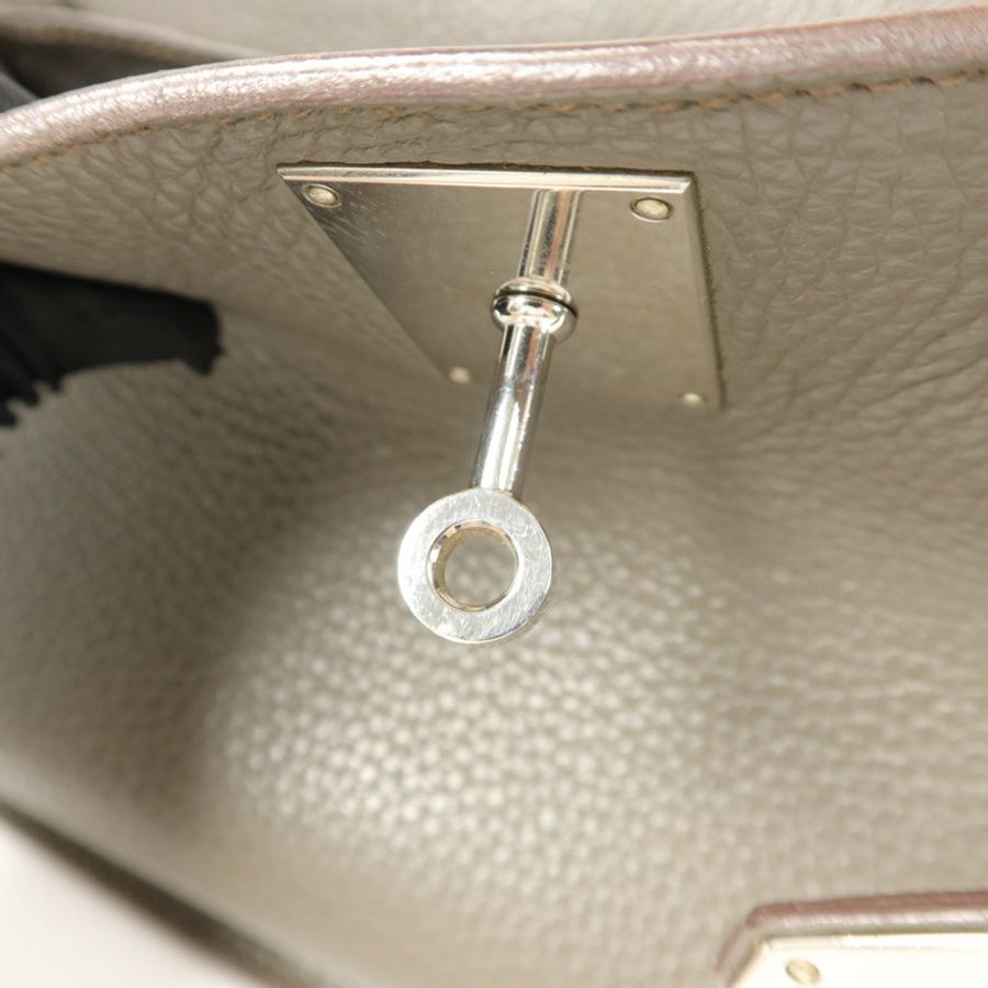 HERMES Clemence皮革Jypsiere 31肩背袋Etain-9