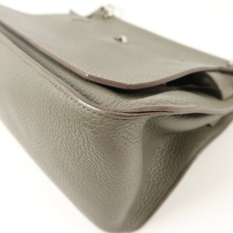 HERMES Clemence皮革Jypsiere 31肩背袋Etain-11