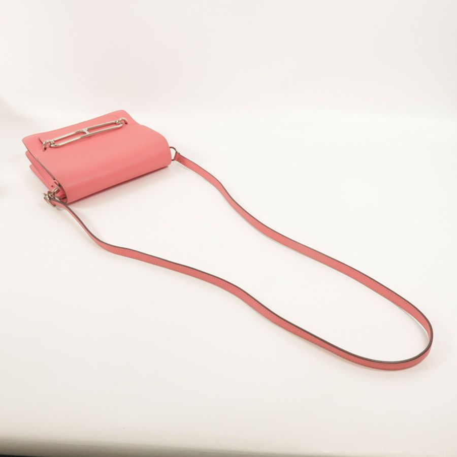 HERMES Evercolor皮革Roulis Mini肩背袋Rose Azalee-7