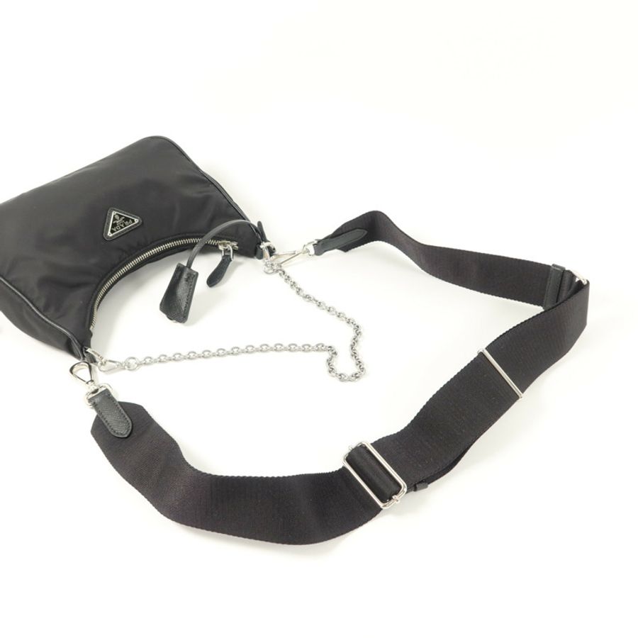 PRADA 尼龍Re-Edition 2005鏈帶肩背袋-8