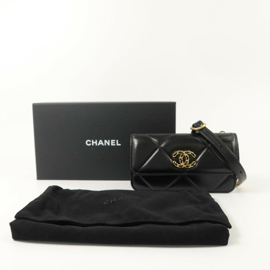 CHANEL 羊皮皮革C19 Belt Bag腰包-9