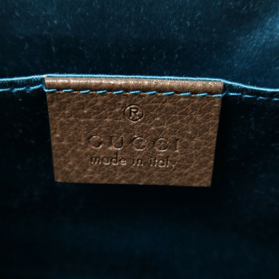 GUCCI 塗層帆布Ophidia GG鏈帶肩背袋-5