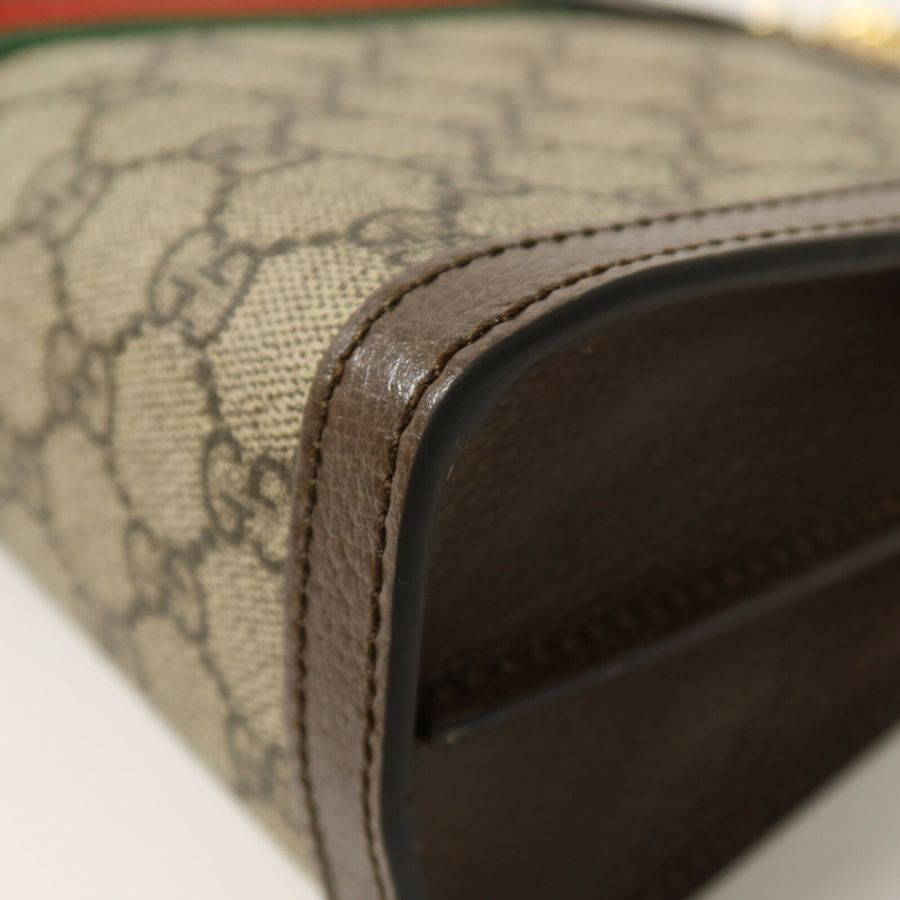 GUCCI 塗層帆布Ophidia GG鏈帶肩背袋-15