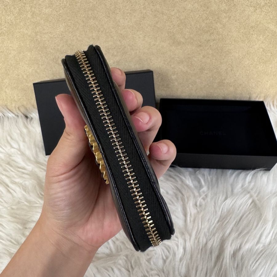 Chanel 19系列拉鏈零錢包 晶片款 閑置品-5