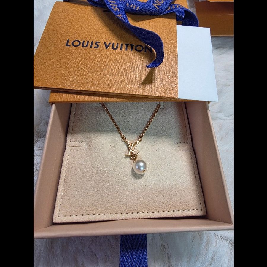 全新 全配 含購證 法國購入 LV Louis Vuitton 珍珠 項鍊-1