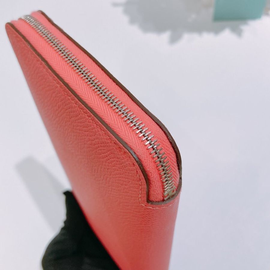 TW4842	Hermes 愛馬仕單色拉鍊長銀包 Silk In Long Wallet Rose Azalee Epsom-6