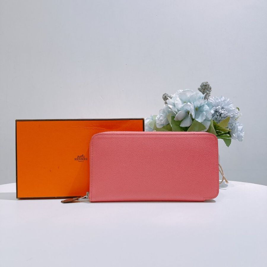 TW4842	Hermes 愛馬仕單色拉鍊長銀包 Silk In Long Wallet Rose Azalee Epsom-19