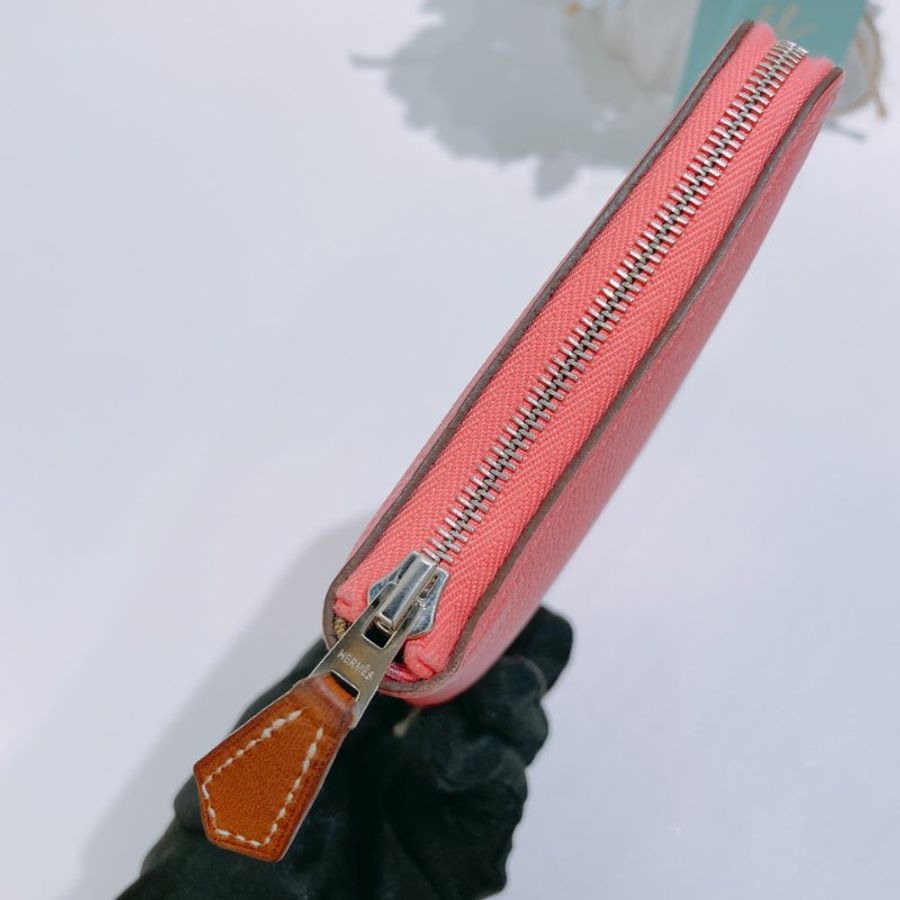 TW4842	Hermes 愛馬仕單色拉鍊長銀包 Silk In Long Wallet Rose Azalee Epsom-21