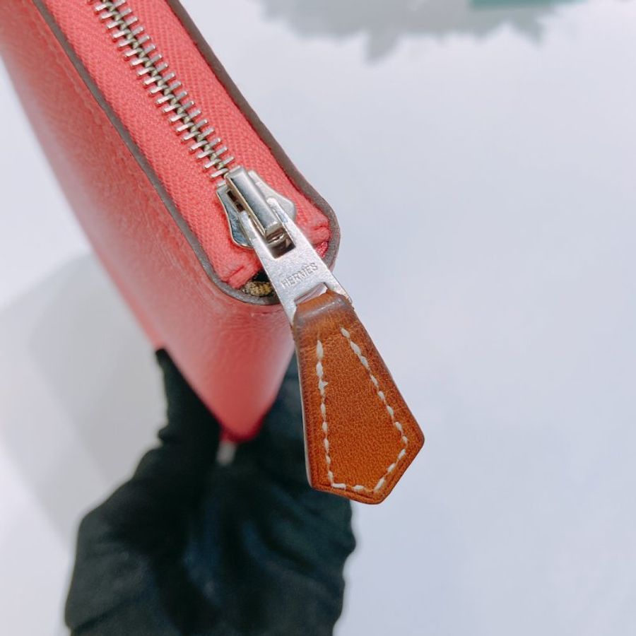 TW4842	Hermes 愛馬仕單色拉鍊長銀包 Silk In Long Wallet Rose Azalee Epsom-22