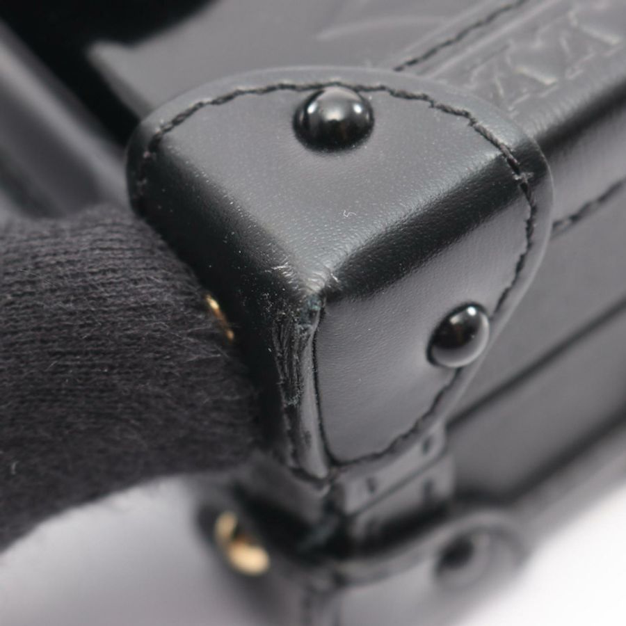 LOUIS VUITTON Petit Malle 單肩斜背包 M54180 Vernis Noir 二手女式-6