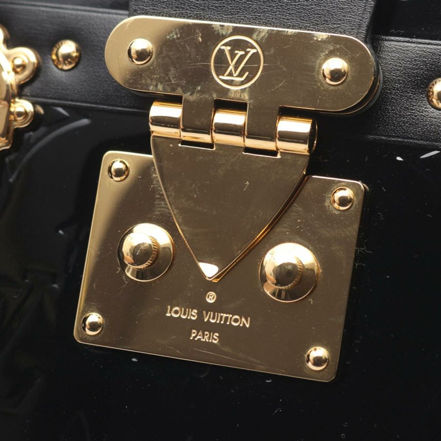 LOUIS VUITTON Petit Malle 單肩斜背包 M54180 Vernis Noir 二手女式-8