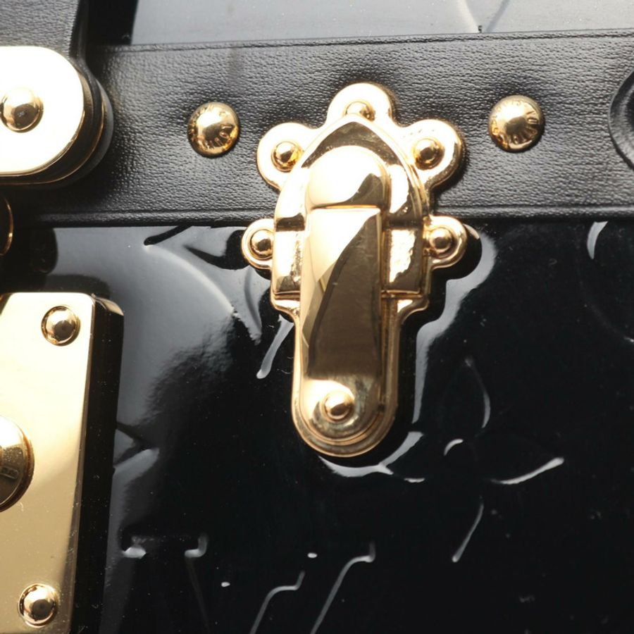 LOUIS VUITTON Petit Malle 單肩斜背包 M54180 Vernis Noir 二手女式-9