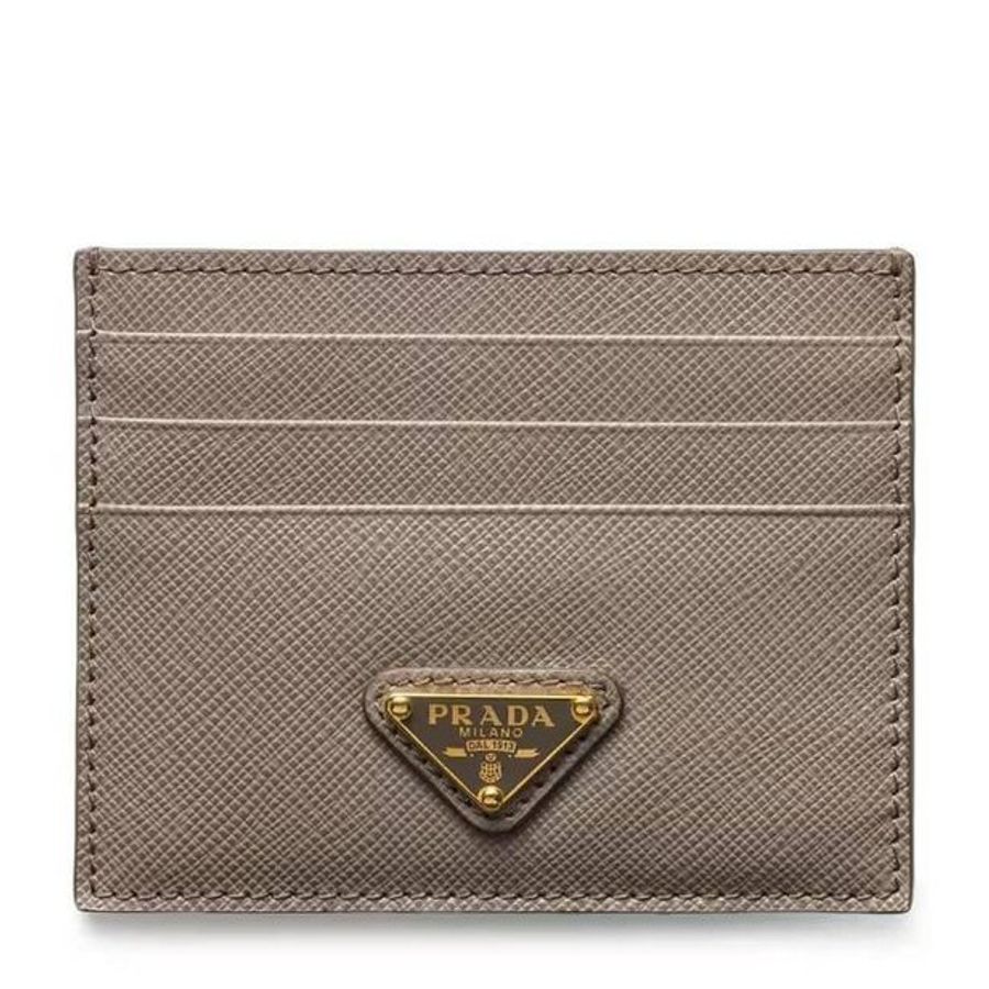 💎Han's house精品服飾💎PRADA 三角鐵牌 防刮牛皮 卡夾 義大利製 原價13500-4