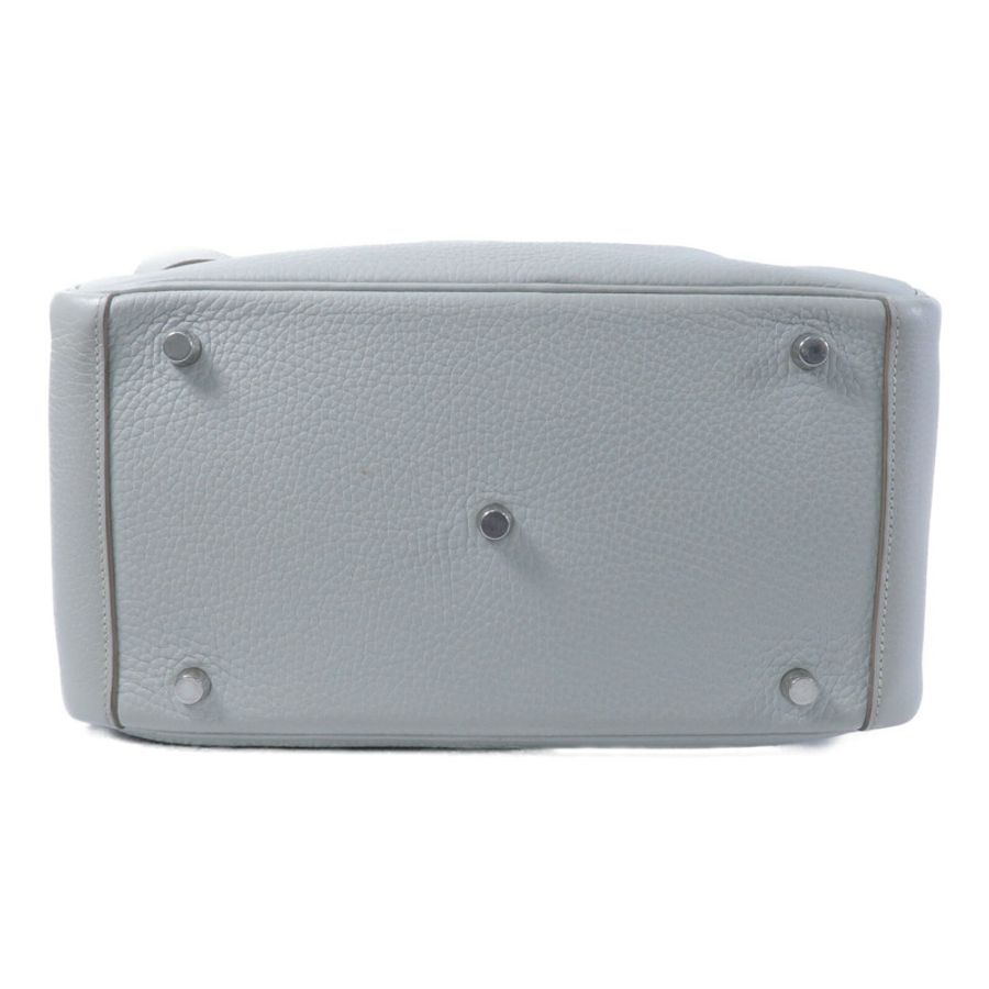 HERMES Clemence皮革Lindy 30手挽肩背兩用袋Craie/Crevette-3
