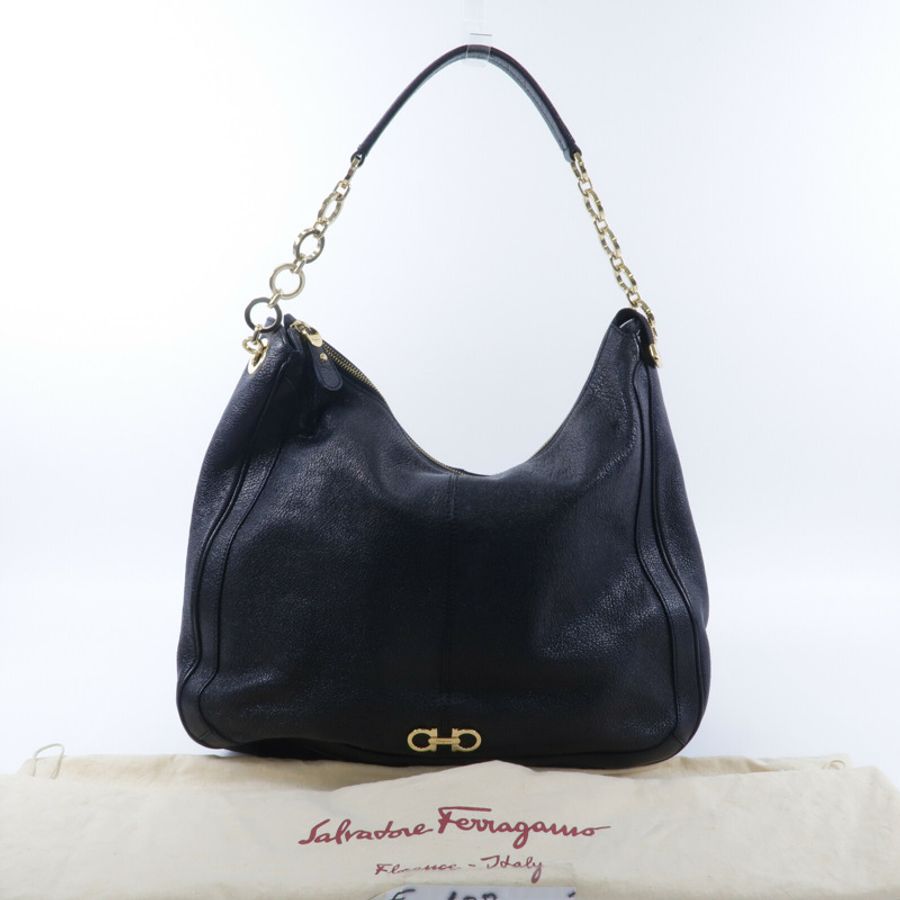 Salvatore Ferragamo 牛皮皮革Shoulder Bag鏈帶肩背袋-9