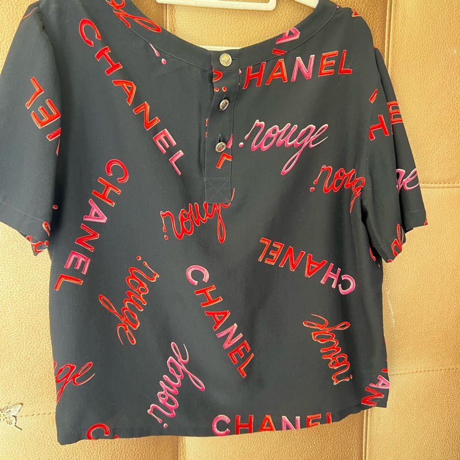 Chanel字母中古真絲短袖38碼-3
