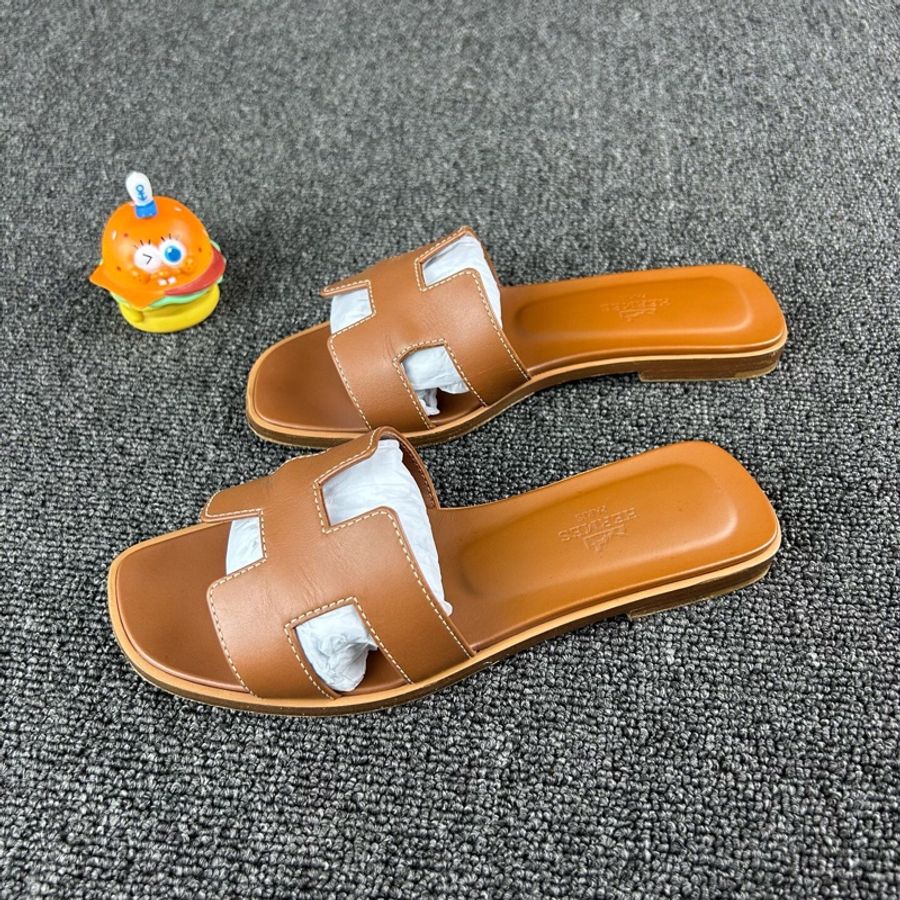 Hermes愛馬仕金剛色H拖鞋 尺碼：35 🧡-0