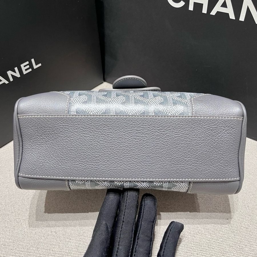 🆕99新 Goyard戈雅mini Saigon灰色老花手提包單肩包斜背包 可拆卸肩帶 銀色五金❤️正品-2