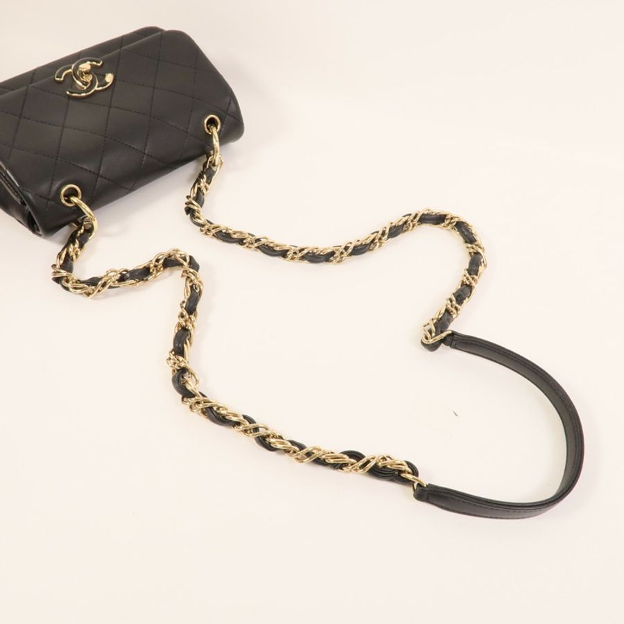 CHANEL 羊皮皮革Chain Shoulder肩背袋-5